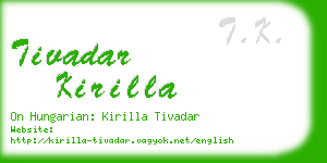 tivadar kirilla business card